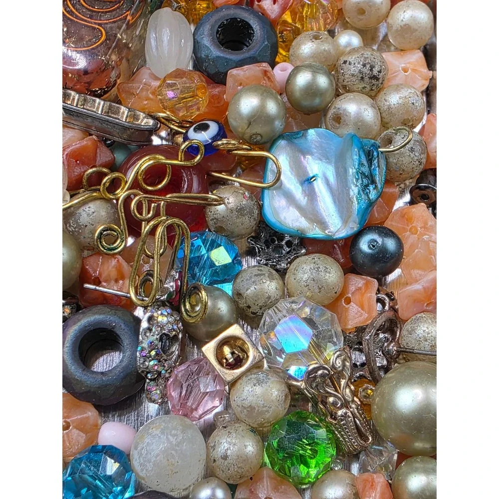 Mixed Jewelry Making Bead Lot Charms Findings Craft Supplies Glass Pearl Crystal
